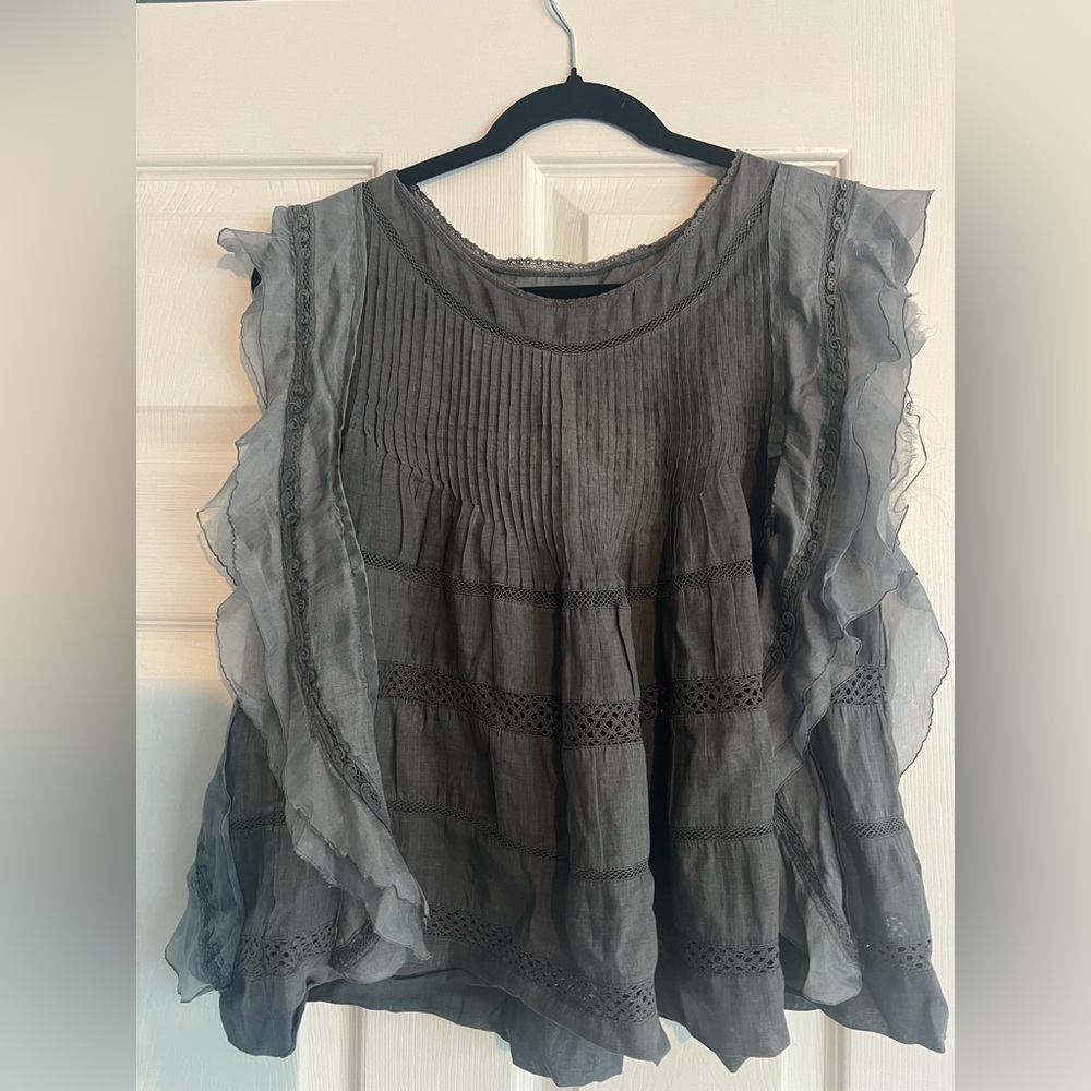 Isabel Marant Elegant Purple Ruffled Women's Top